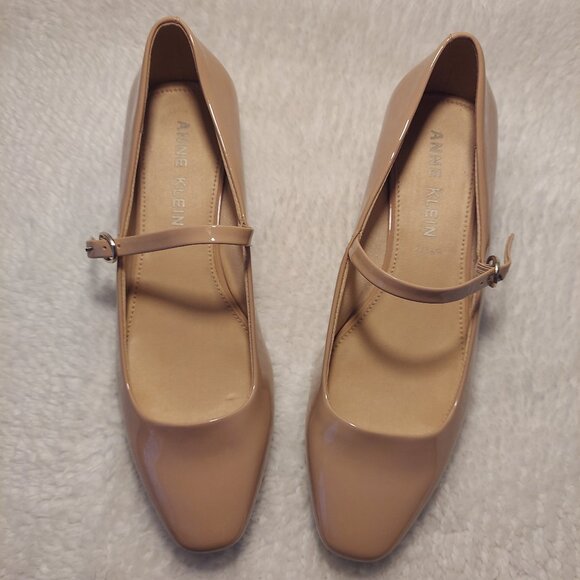Anne Klein Nude Mary Jane Pumps | Square Toe Block Heel Shoes | Women’s Size 9.5 - Picture 2 of 9
